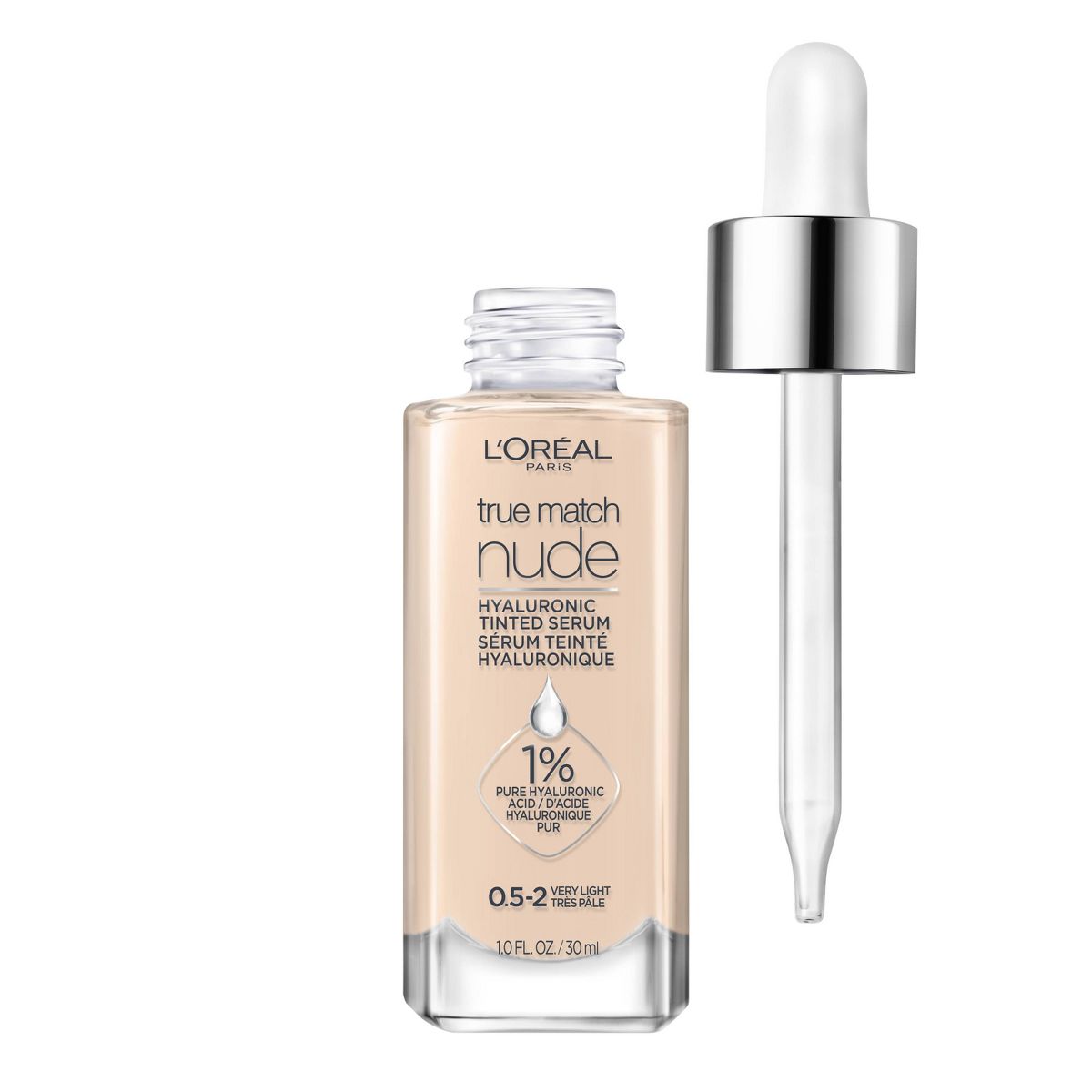 True Match Hyaluronic Tinted Serum Makeup Skincare Hybrid - 1 fl oz 0.5-2 Very Light