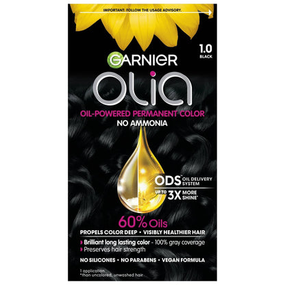 Olia Oil Powered Ammonia Free Permanent Hair Color Family Black