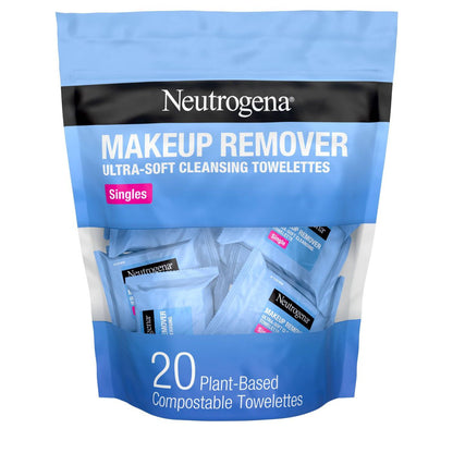 Facial Cleansing Makeup Remover Wipes Singles - 20ct