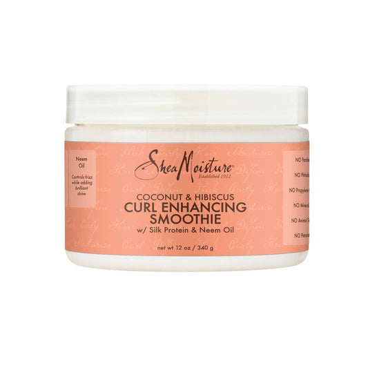 Smoothie Curl Enhancing Cream for Thick Curly Hair Coconut and Hibiscus 12oz