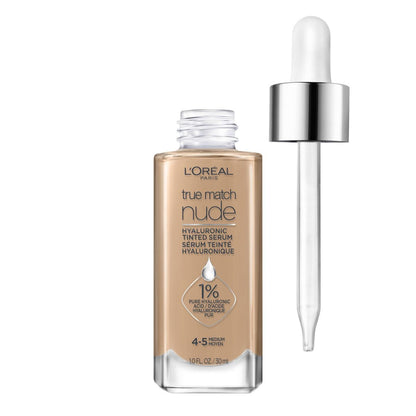 True Match Hyaluronic Tinted Serum Makeup Skincare Hybrid - 1 fl oz 4-5 Medium