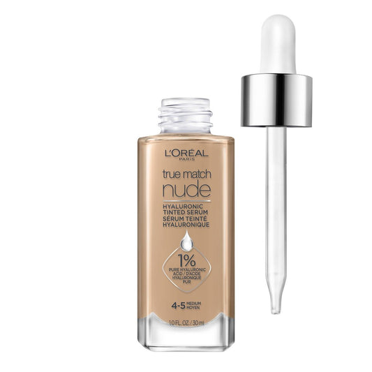 True Match Hyaluronic Tinted Serum Makeup Skincare Hybrid - 1 fl oz 4-5 Medium