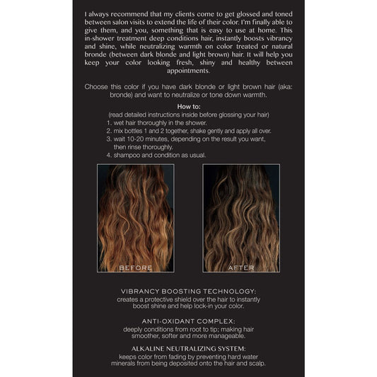 Hair Dye Gloss in Smokey Topaz for Medium Blonde Hair - 4 fl oz